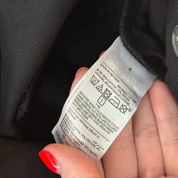 Old Navy Black High Rise Pixie Skinny Chino Dress Pant Size 4 - Picture 10 of 10